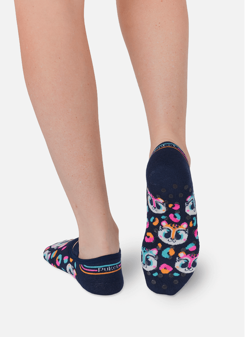 Meia Sapatilha Antiderrapante Feminina Onça