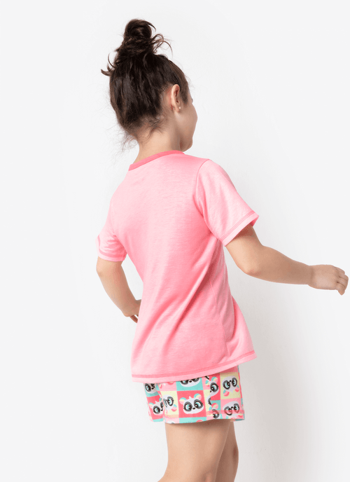 Pijama Manga Curta Menina Panda Summer