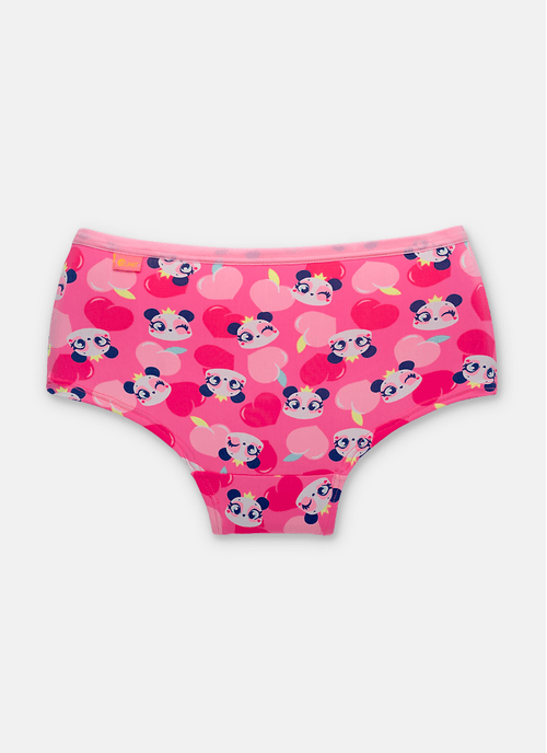 Calcinha Caleçon Microfibra Menina Teen Panda Romântico