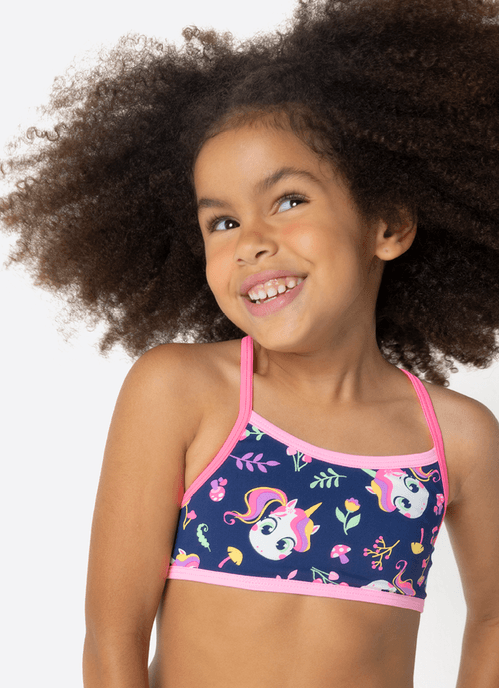 Biquíni Menina Com protetor Solar Unicórnio