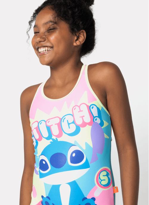 Maio com Proteção Solar Menina Teen Stitch