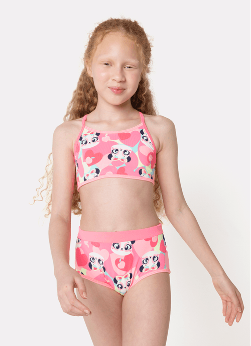 Biquíni Menina Teen Panda Romântico