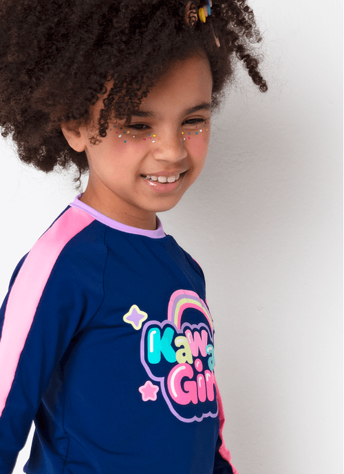 Conjunto Camiseta e Calcinha Menina Teen Unicórnio Kawaii