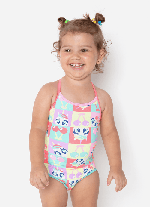 Maio com Proteção Solar Bebê Menina Unicórnio Cherry