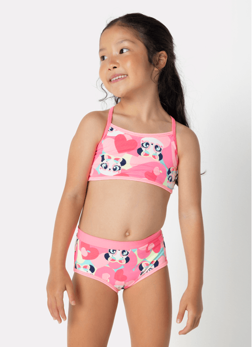 Biquíni Menina Panda Romântico