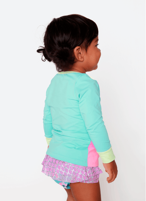 Camiseta Manga Longa Bebê Menina Color Block