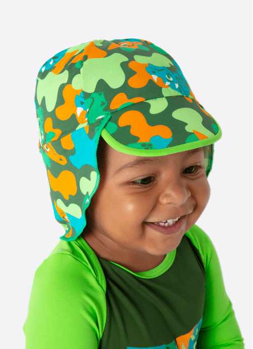 Chapéu com Proteção Solar Bebê Menino Dino Trio