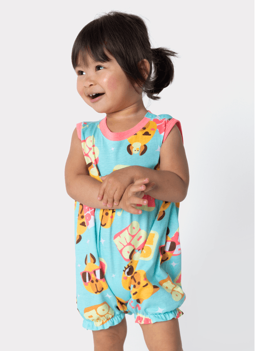 Macacão Regata Algodão Bebê Menina Capy Bora