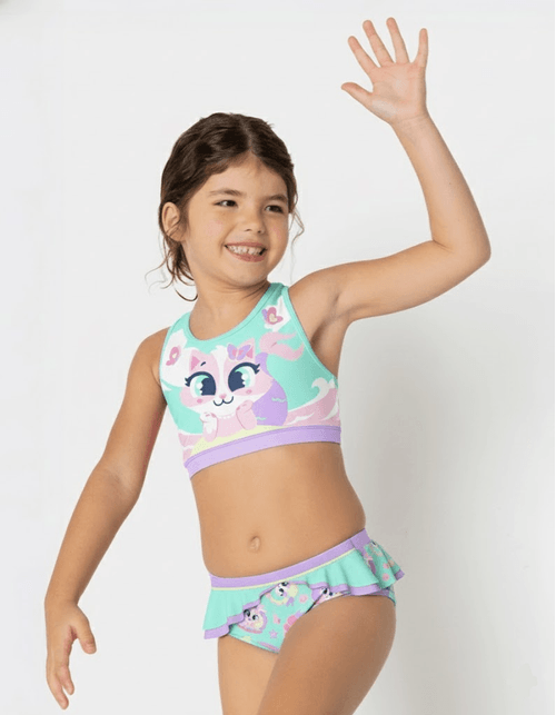 Biquíni Bebê Menina Gata Sereia