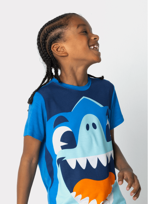 Pijama Manga Curta Viscolycra Menino Tubarão Futevôlei