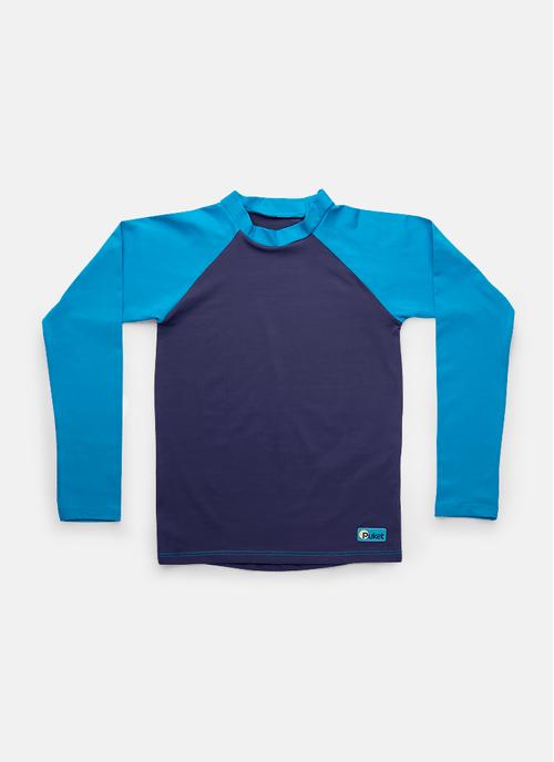 Camiseta Manga Longa Menino Teen Color Block Azul