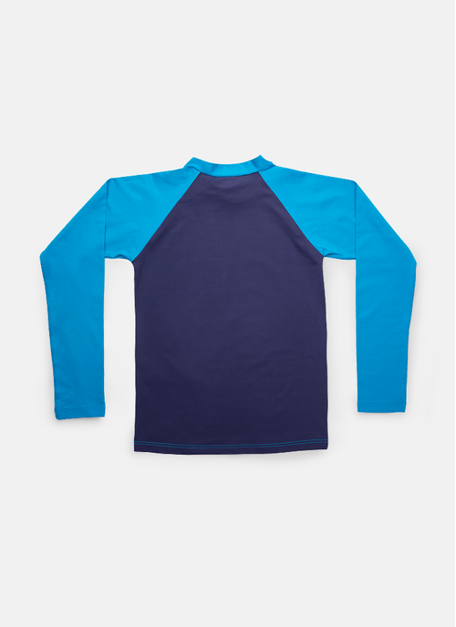 Camiseta Manga Longa Menino Teen Color Block Azul