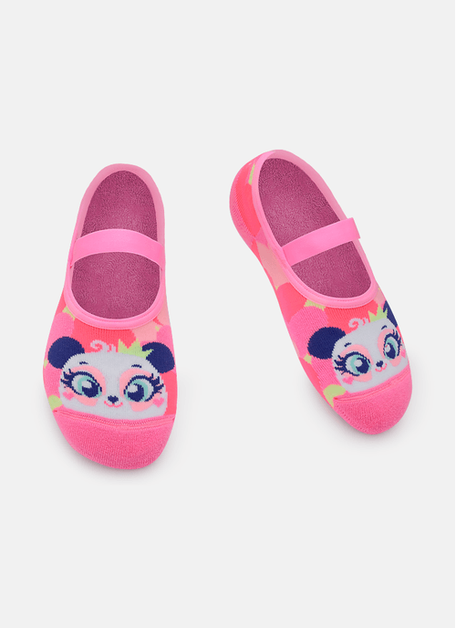 Meia Sapatilha Antiderrapante Feminina Panda Romântico