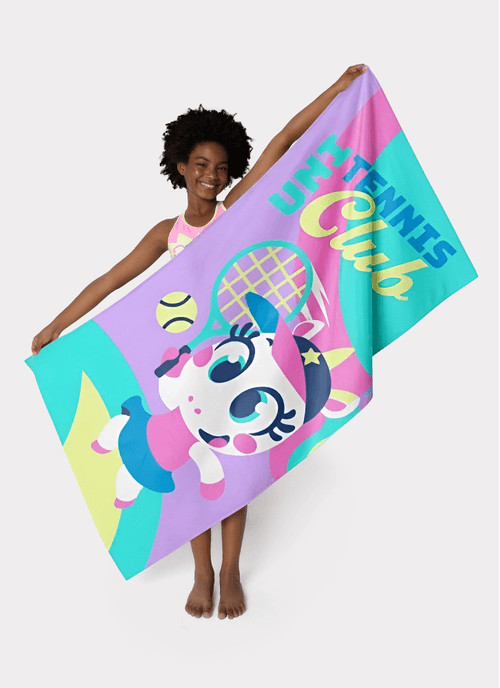Toalha de Praia Menina Unicórnio Tênis