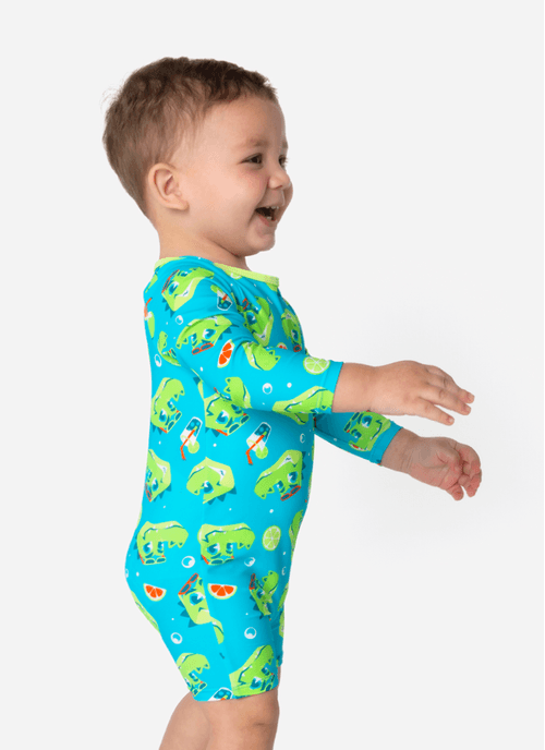 Macacão Manga Longa Bebê Menino Jacaré Relax