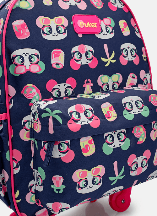Mochila com Rodinha Média Panda Miami