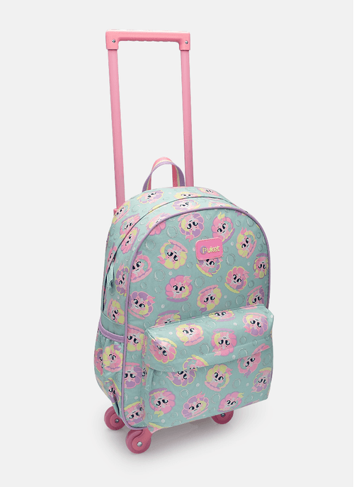 Kit Mochila com Rodinha e Lancheira Gata Sereia