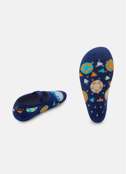 Meia Sapatilha Antiderrapante Bebê Menino Tubarão Futevôlei