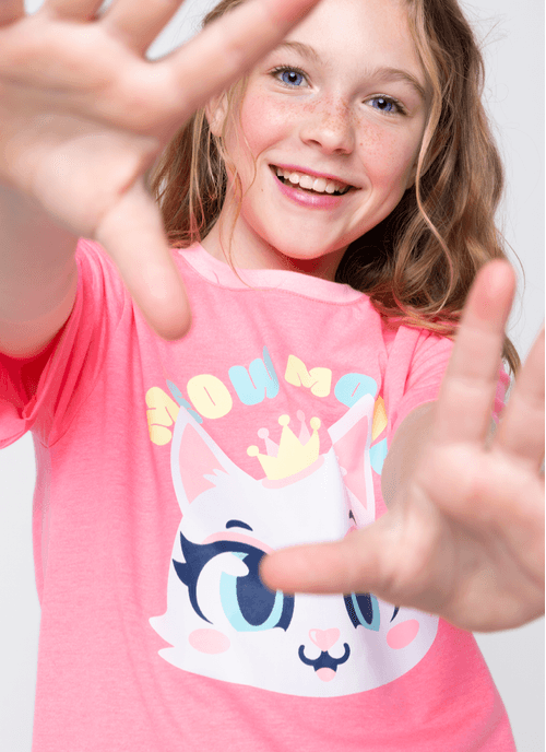 Pijama Manga Curta Menina Teen Gata