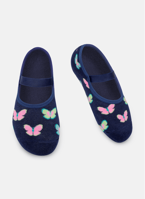 Meia Sapatilha Antiderrapante Feminina Borboletas