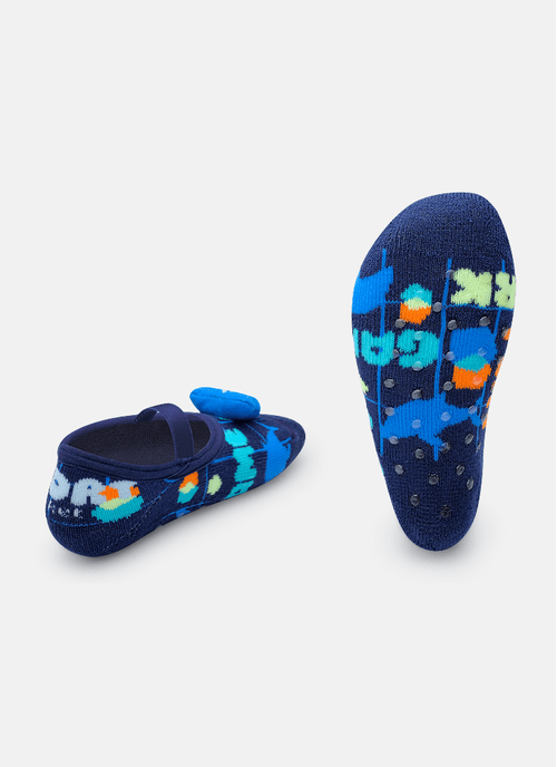 Meia Sapatilha Antiderrapante Bebê Menino Tubarão Futevôlei com LED