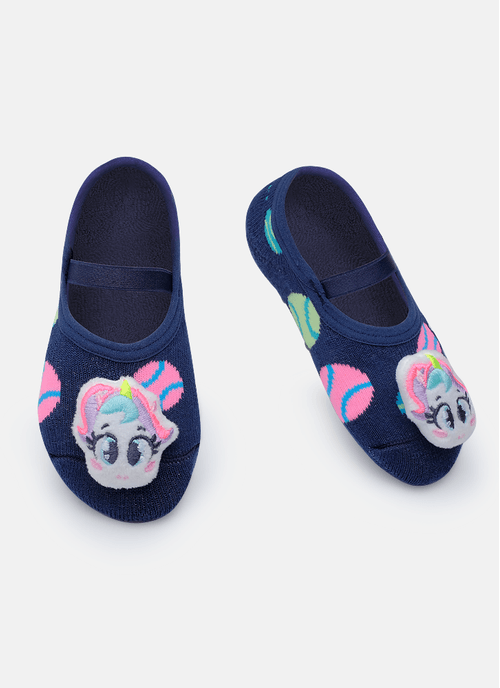 Meia Sapatilha Antiderrapante Bebê Menina Unicórnio Tênis com LED