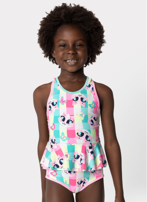 Maio com Proteção Solar Menina 1/2 Anos Gata Picnic