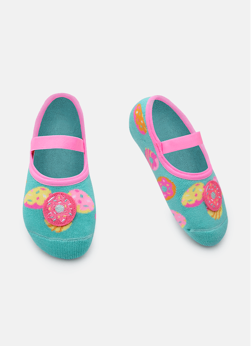 Meia Sapatilha Antiderrapante Menina Donuts