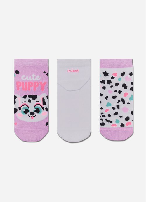 Kit com 3 Meias Cano Curto Menina Dalmata