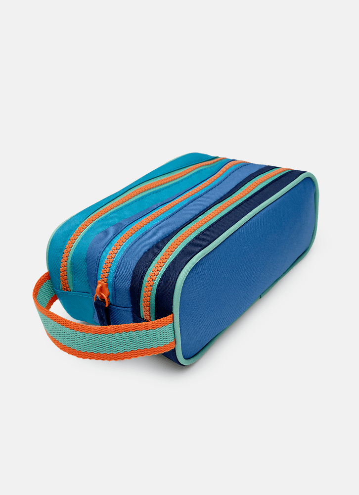 Estojo Triplo Color Block Azul - Puket