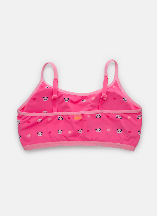 Top com Bojo Removível Microfibra Menina Teen Panda Romântico