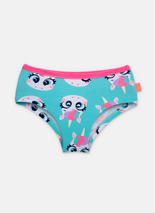 Calcinha Caleçon Algodão Feminina Unicórnio