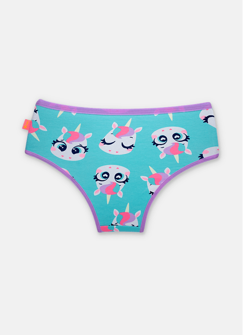 Calcinha Boneca Algodão Menina Teen Unicórnio