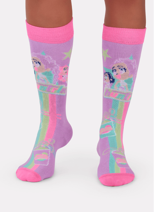 Meia Cano 3/4 Feminina Guerreiras do K-Pop