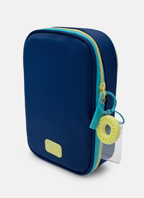 Estojo Grande Azul Marinho e Amarelo