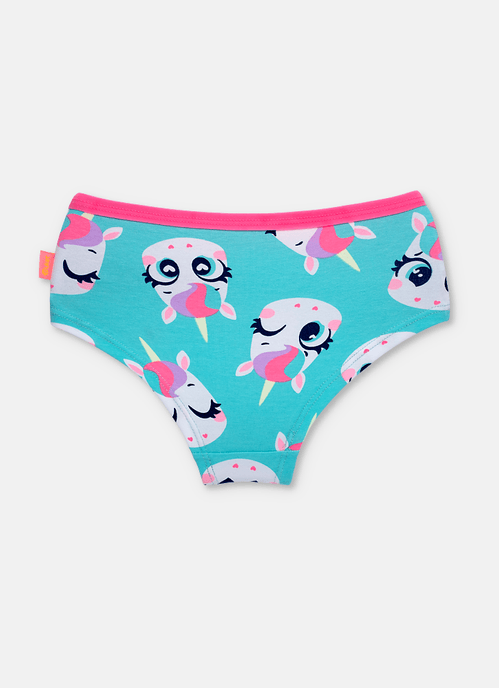 Calcinha Caleçon Algodão Feminina Unicórnio