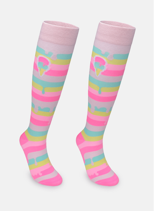 Meia Cano 3/4 Feminina Sorvete