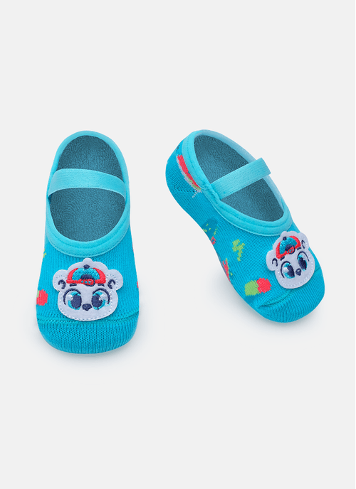 Meia Sapatilha Bebê RN Menino Urso Skatista