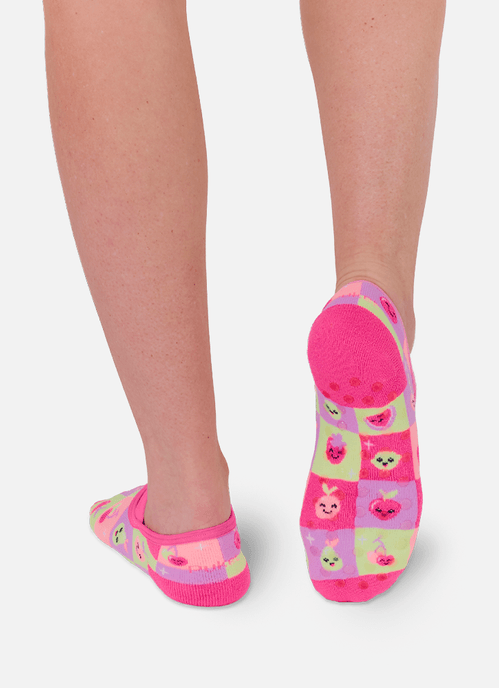 Meia Sapatilha Antiderrapante Feminina Frutas