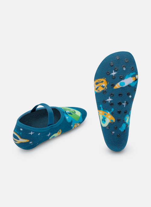 Meia Sapatilha Bebê RN Menino Dino Astronauta