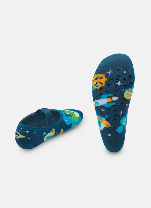 Meia Sapatilha Antiderrapante Masculino Dino Astronauta