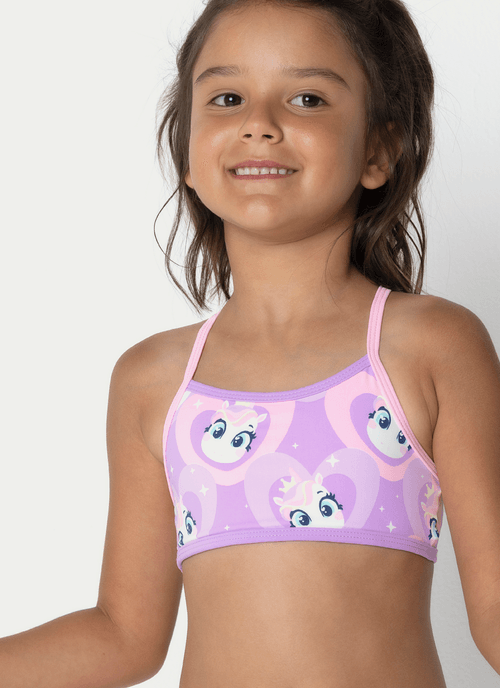 Biquíni com Proteção Solar Menina Unicórnio Diamante