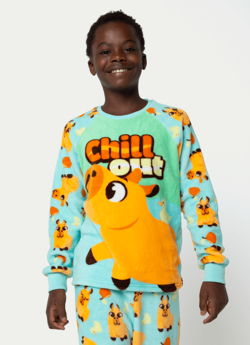 Pijama Manga Longa Soft Teen Unissex Capivara Vibes