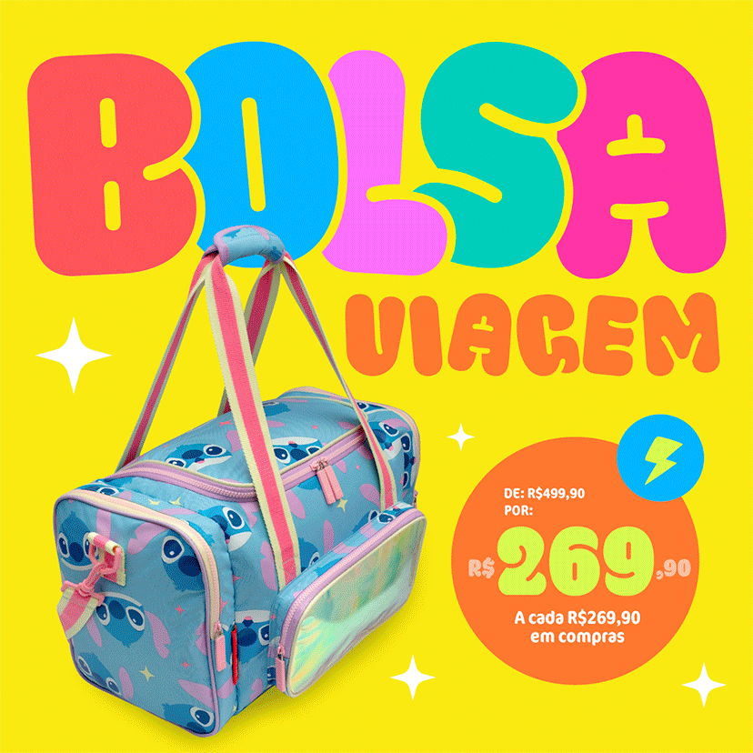 Bolsa de Viagem a cada R$ 269,90 a bolsa sai de R$ 499,90 por R$ 269,90